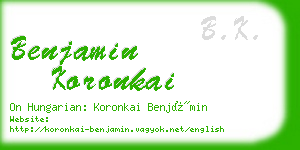 benjamin koronkai business card